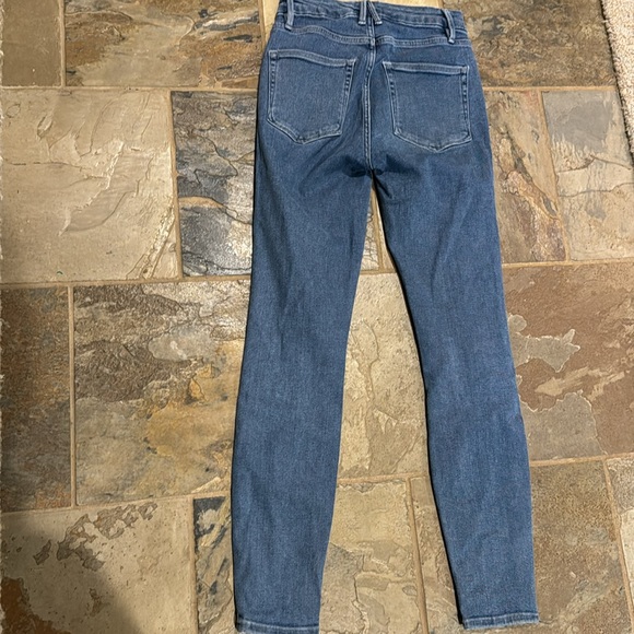 Good American Good Waist Exposed Zipper Stretch Jeans 25 0 Perfect hard to find - Picture 3 of 6